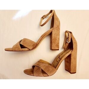 Sam Edelman Yancy Platform Heels, Caramel Tan Suede, New W/O Tags,  Size 11
